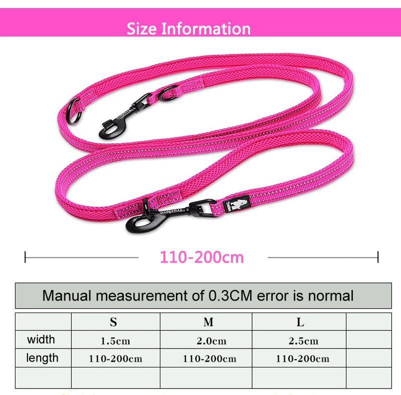 7-in-1  Multi-Purpose Reflective Dog Leash