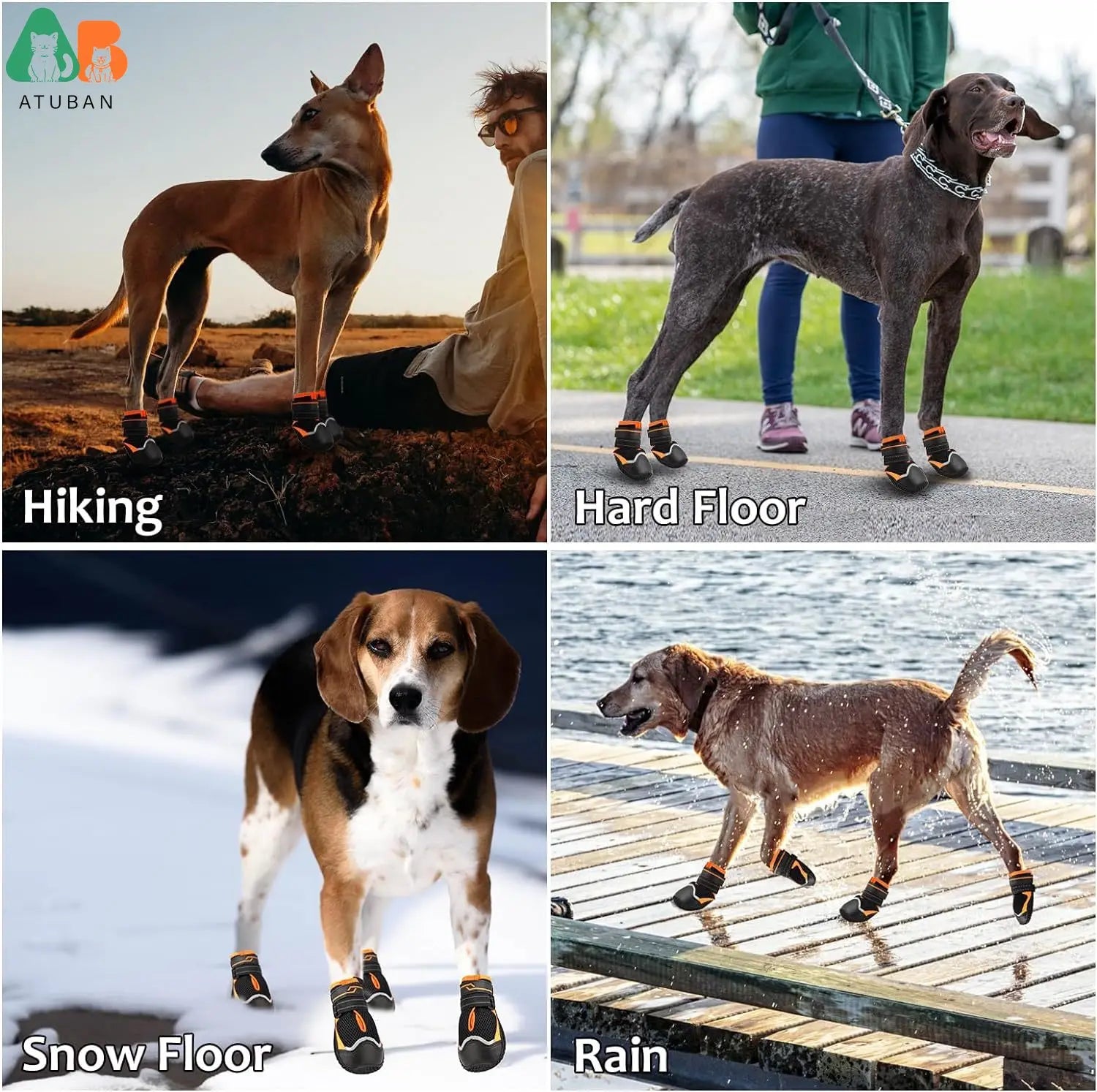 High-Cut Reflective Waterproof Dog Paw Protector Boots