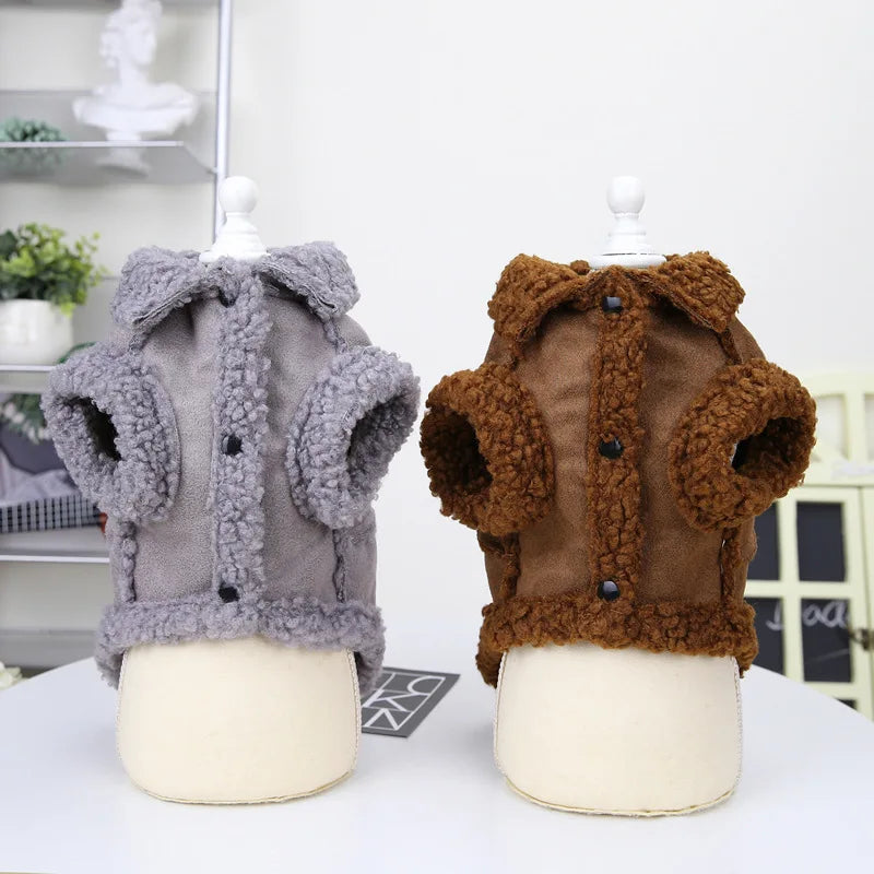 Thickened Solid Fleece Plush Dog Vest