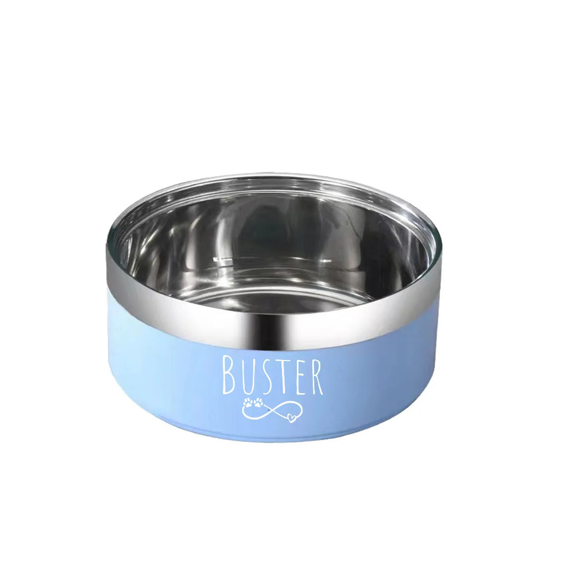 Custom Engraved Stainless Steel Non-Slip Double Layer Pet Bowl