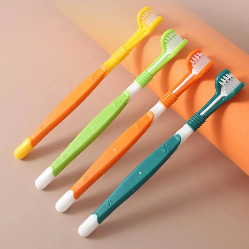 3-Sided Tartar Cleaning Pet Toothbrush