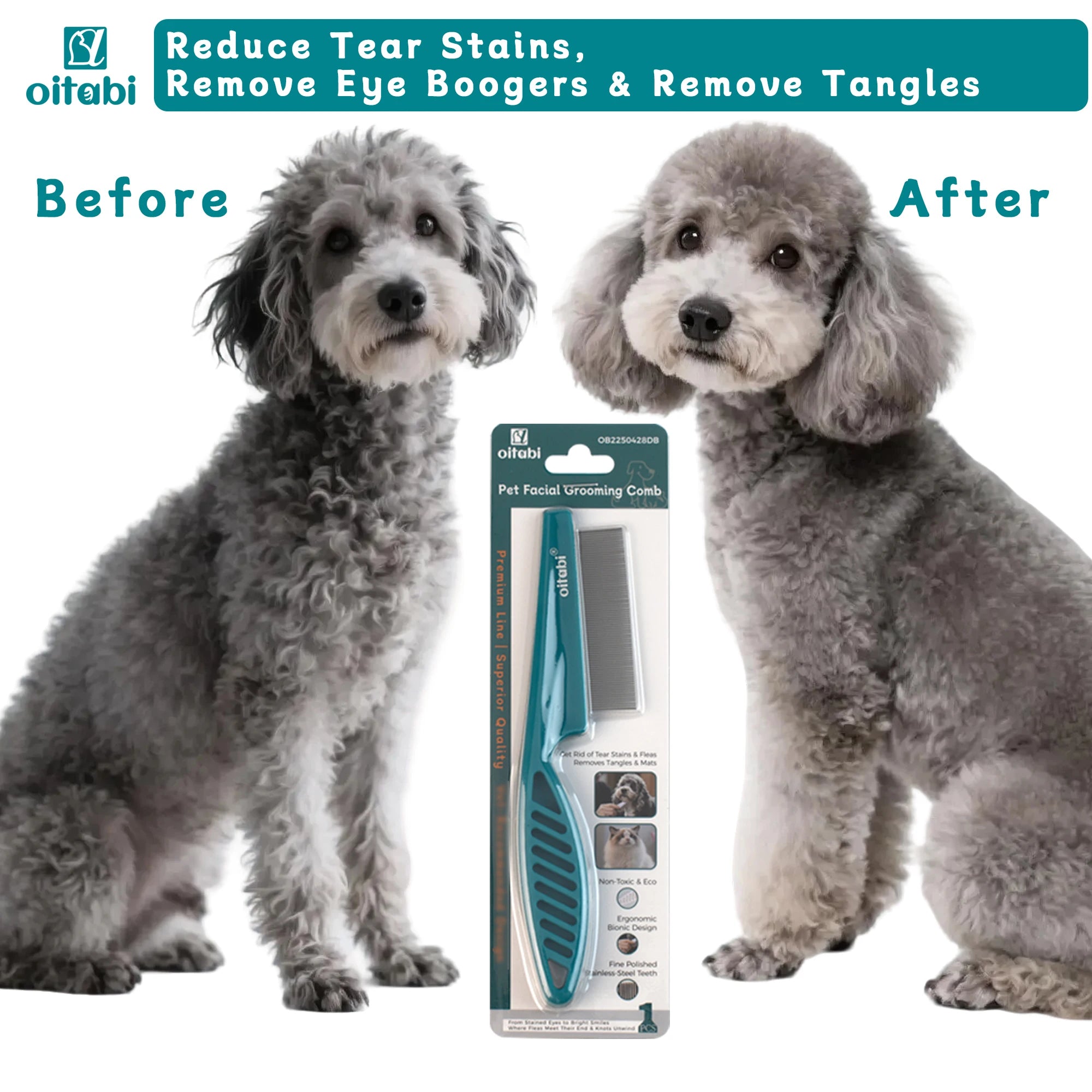 Precision Fine Tooth Dog Grooming & Flea Removal Comb