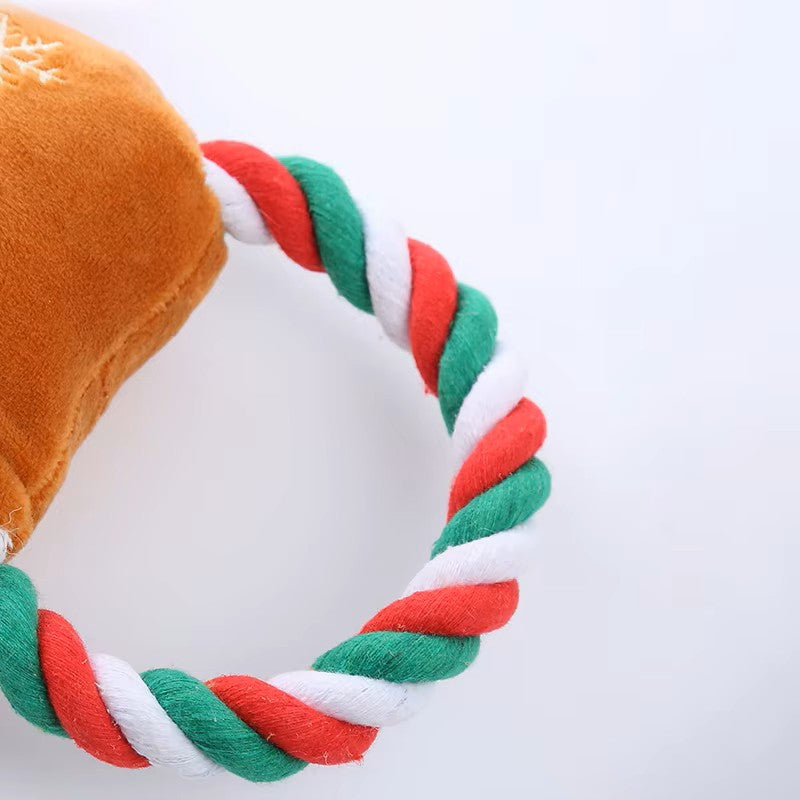 Christmas Series Stuffed Plush Dog Rope Toys