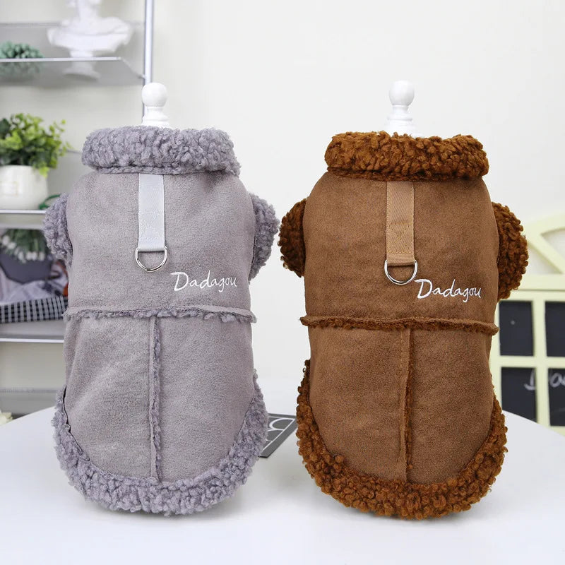 Thickened Solid Fleece Plush Dog Vest