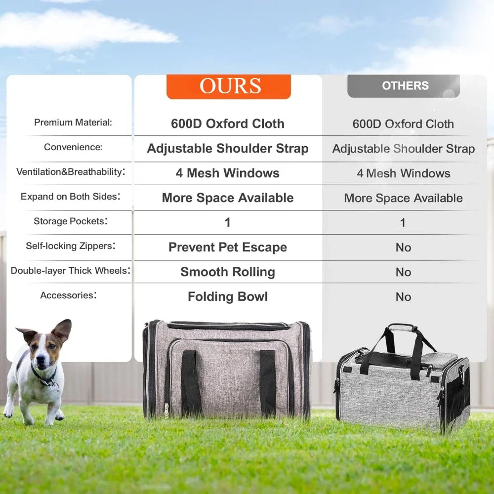 Airline Approved Expandable Rolling Pet Carrier