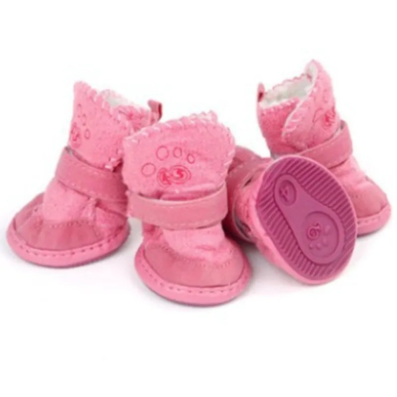 4PC Set Thick Warm Rain/Snow Carton Boots