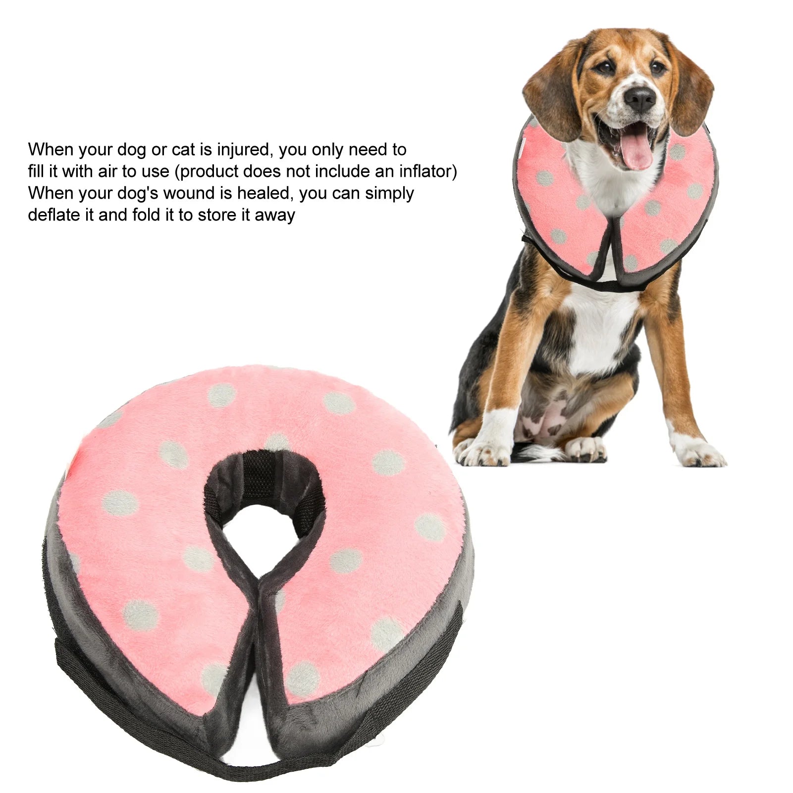 Plush Protective Inflatable Pet Recovery Collar