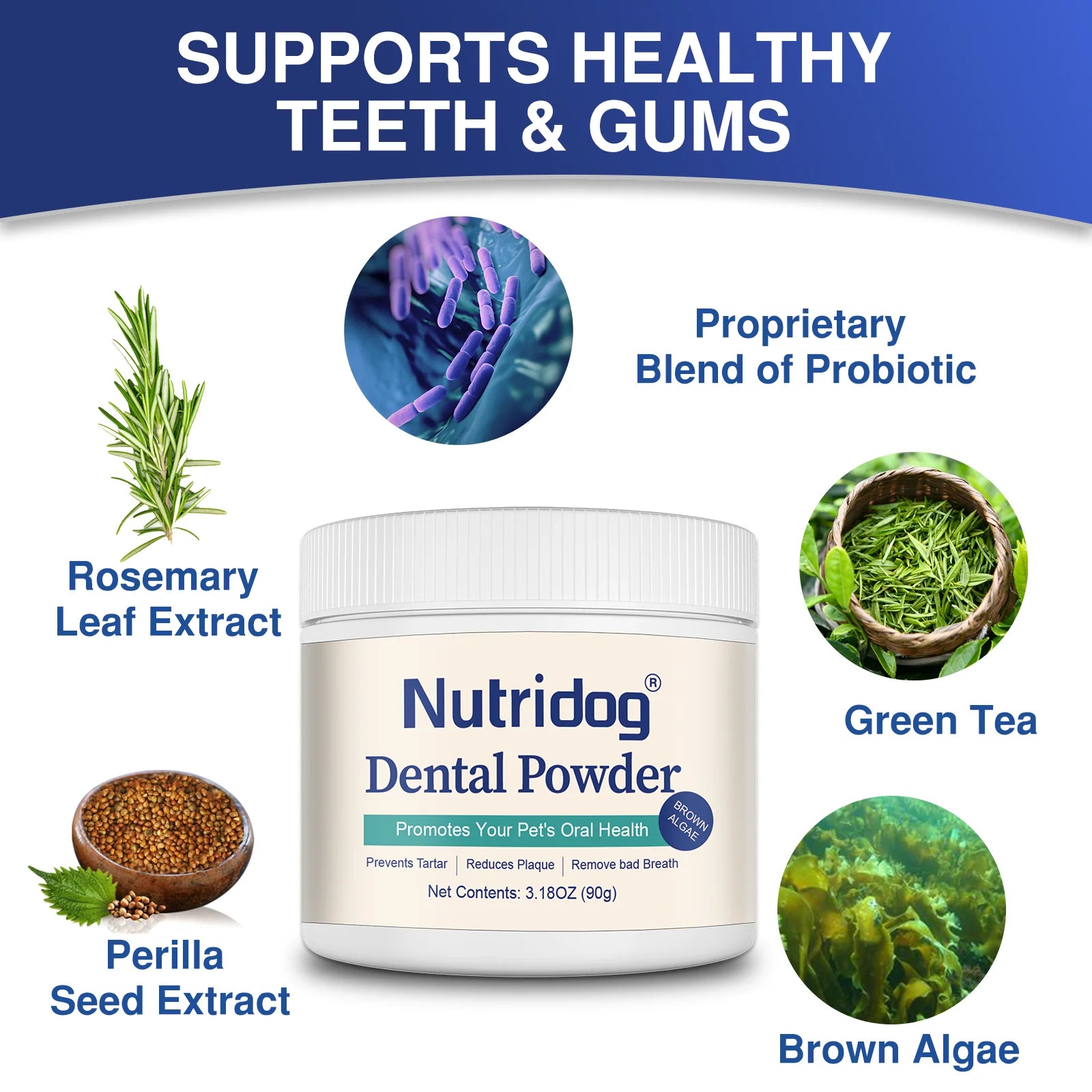 Green Tea Pet Dental Care Powder & Plaque Remover