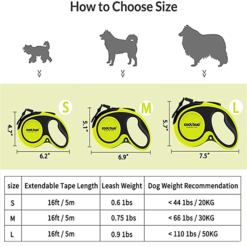Soft Handle Professionally Crafted Retractable Dog Leash