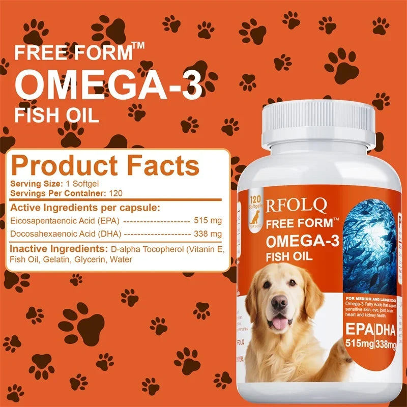 Deep-Sea Free Form OMEGA-3 Fish Oil Softgels For Dogs