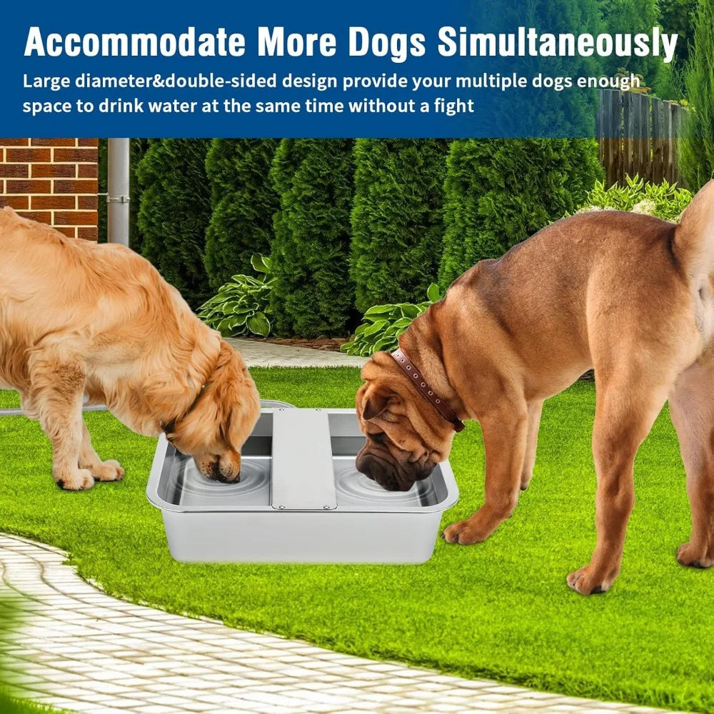 Large 3 Gallon Outdoor Stainless Steel Automatic Pet Water Dispenser