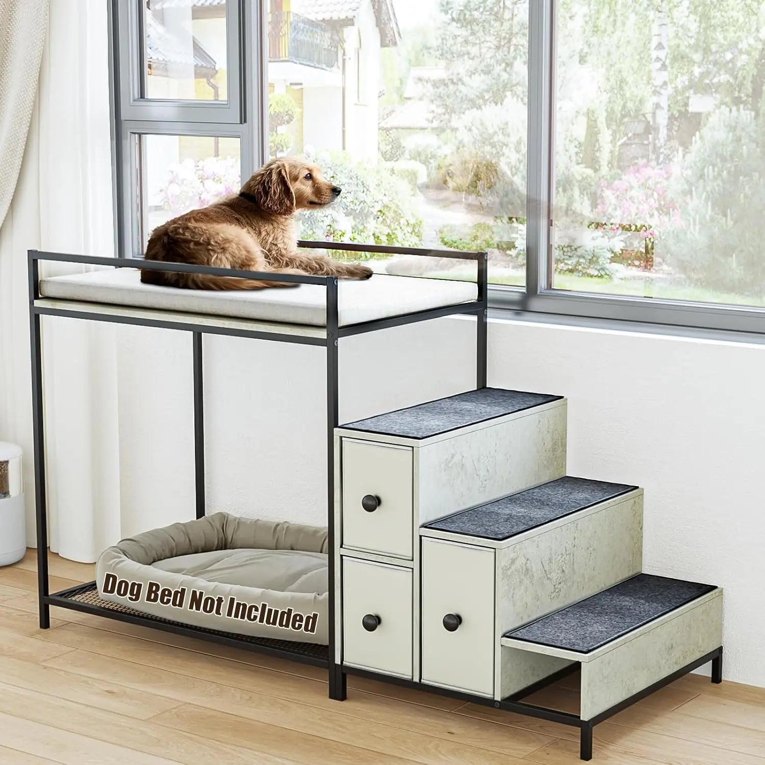 Pet Bunk Bed w/Stairs & Storage
