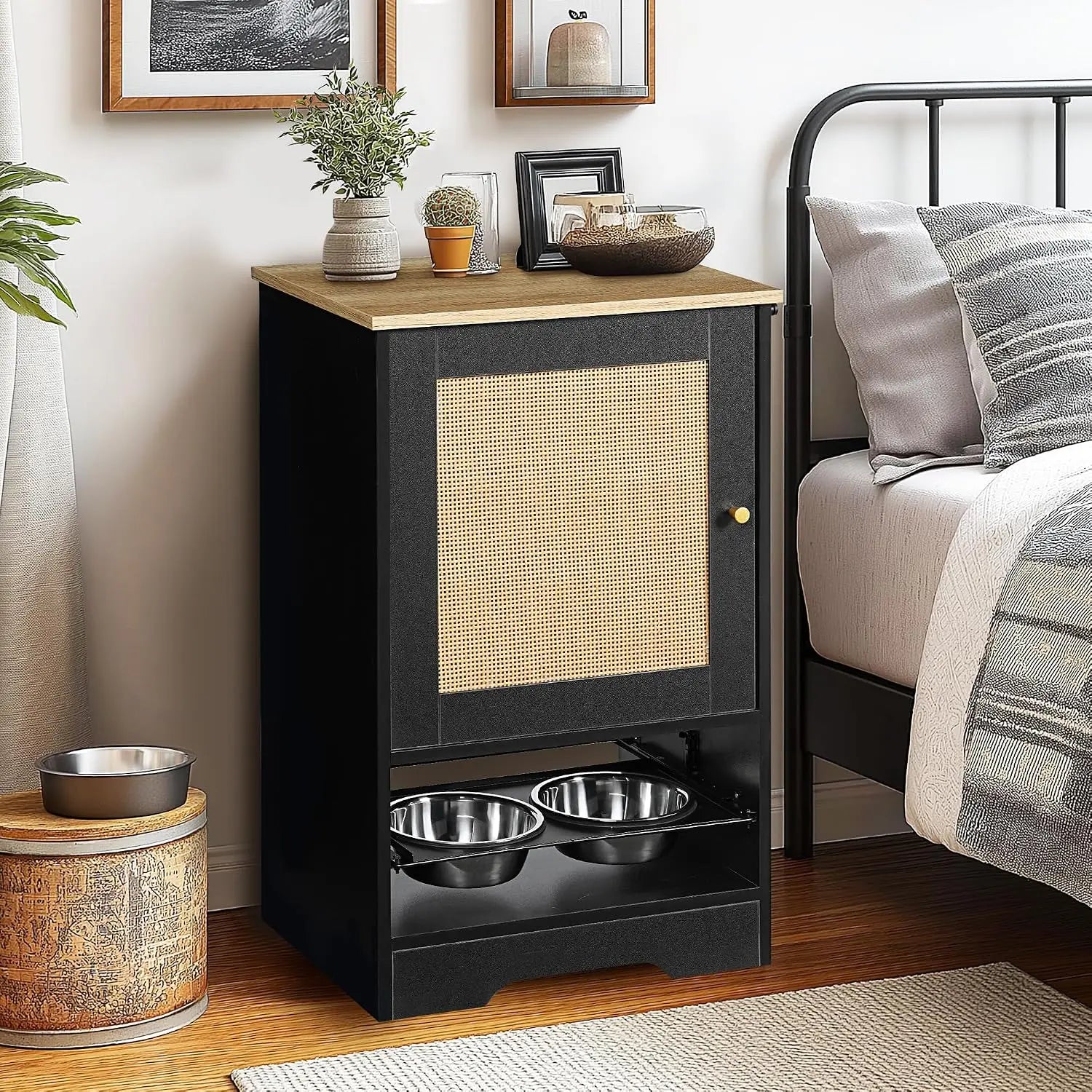 Pet Feeder Station w/Storage Cabinet