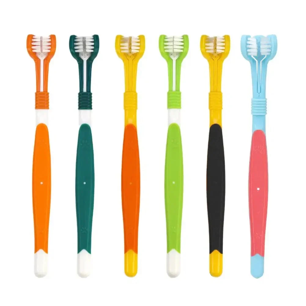 3-Sided Tartar Cleaning Pet Toothbrush