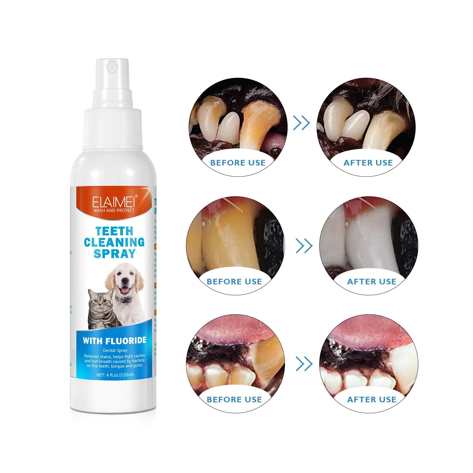 Pet Teeth Cleaning Dental Spray w/Fluoride