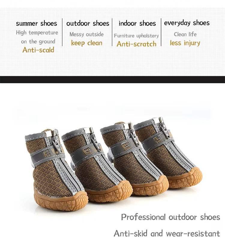 Lightweight Breathable Anti-Skid Mesh Dog Boots