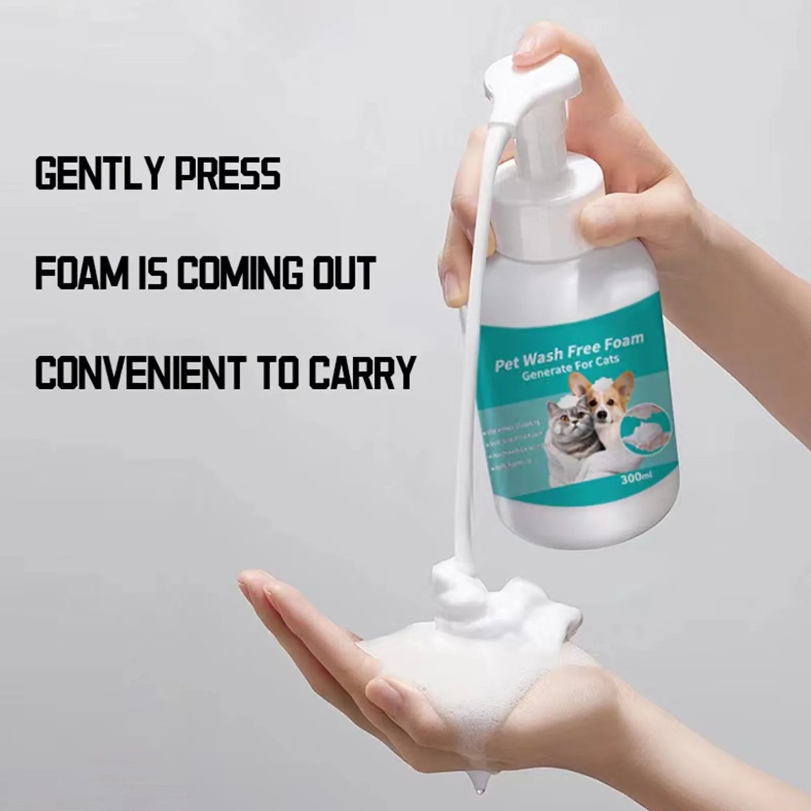 Leave-In Rinse-Free Pet Foam Shampoo Mousse