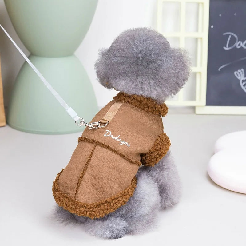 Thickened Solid Fleece Plush Dog Vest