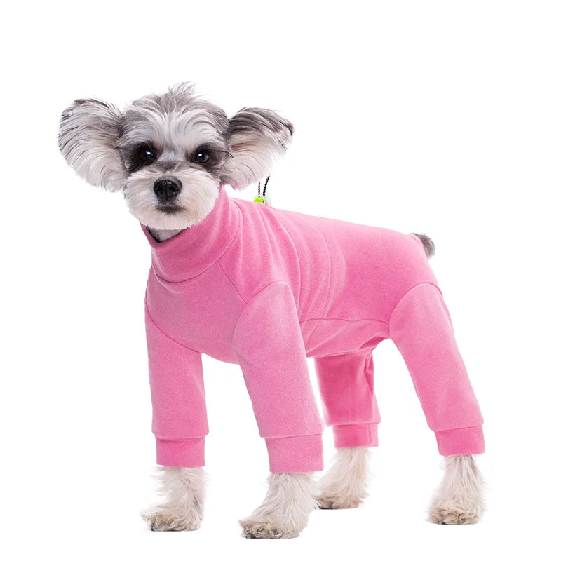 Soft Velvet High Neck Dog Pajamas For Small Dogs