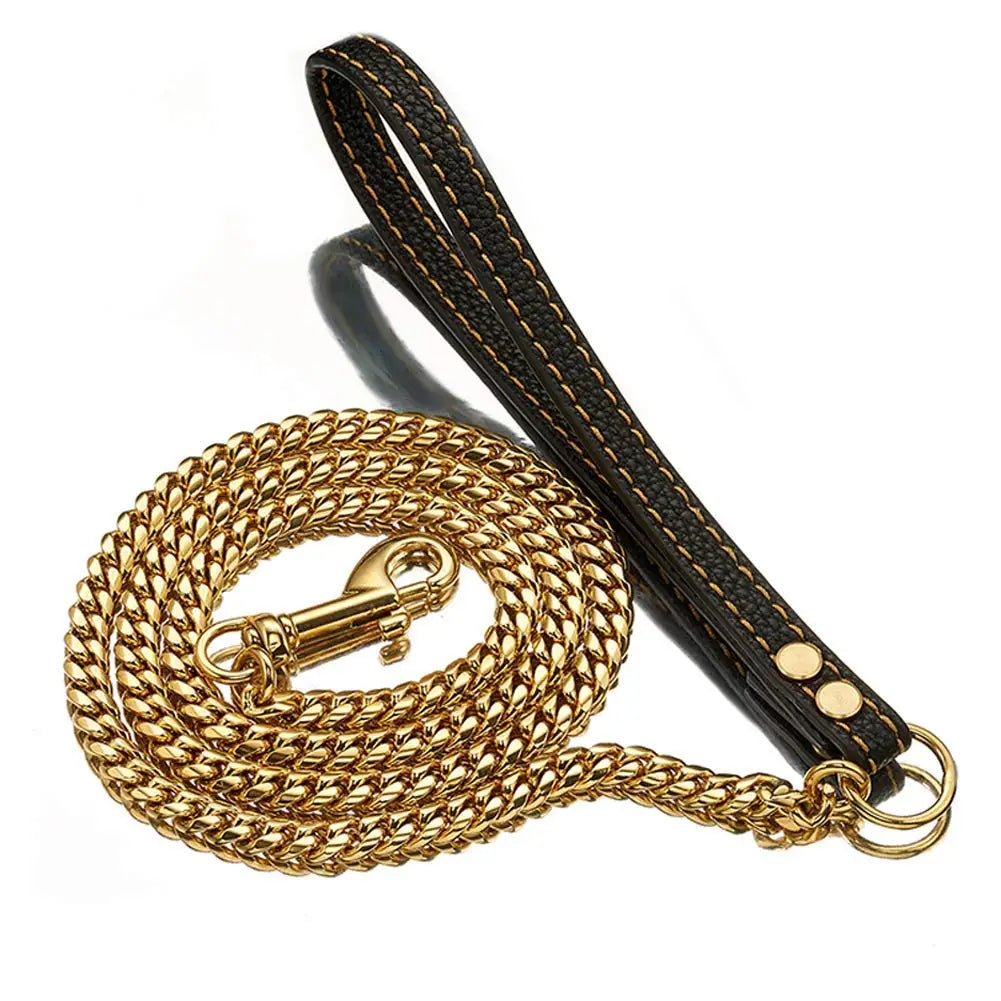 Stainless Steel Cuban Chain Style Dog Leash