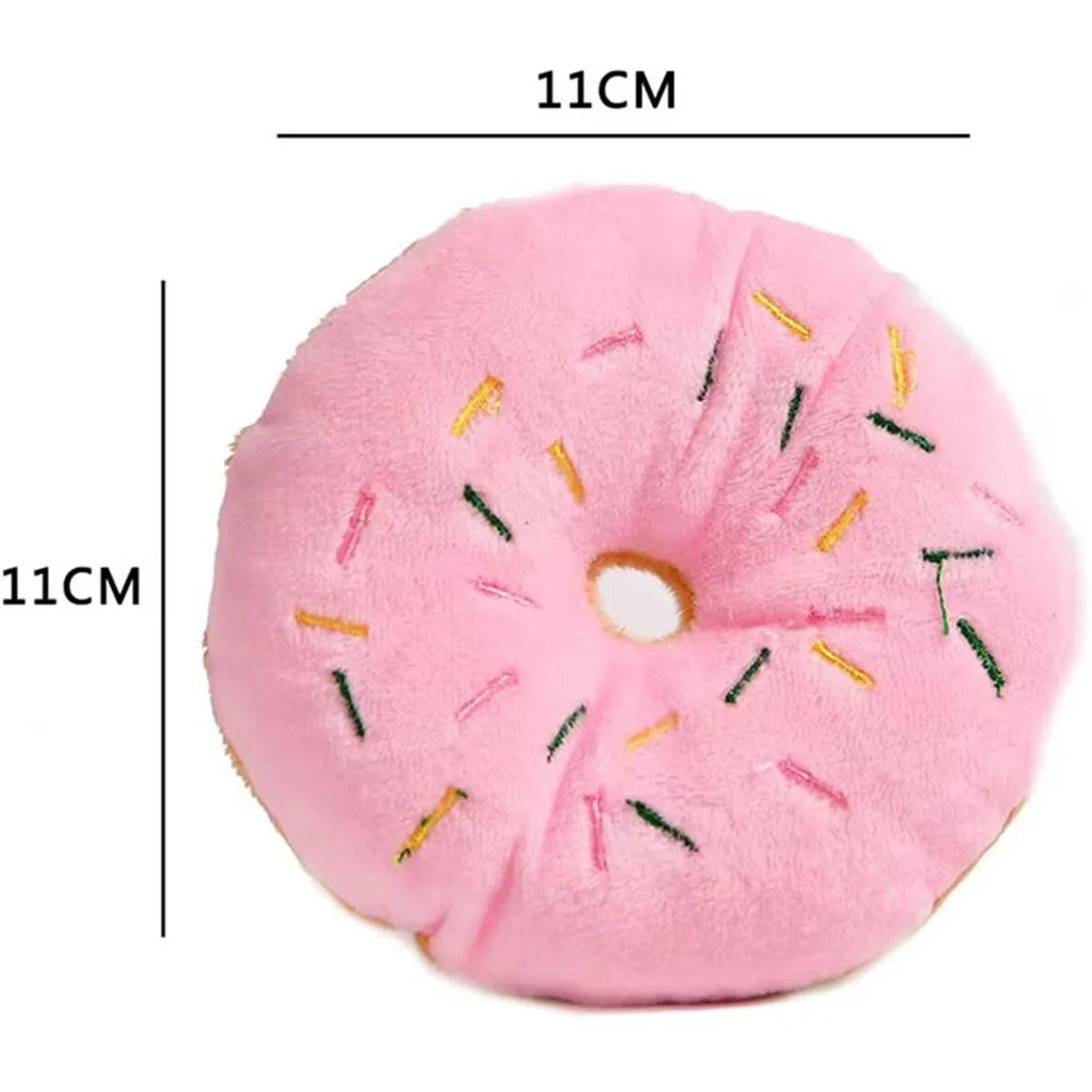 Soft Plush Donut Squeaky Dog Toy