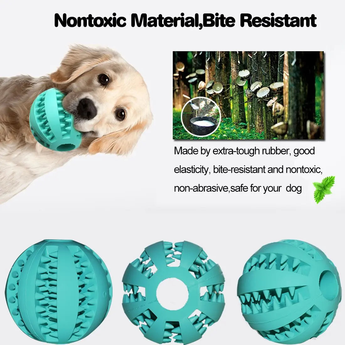 Extra-Tough Natural Rubber Pet Treat Ball