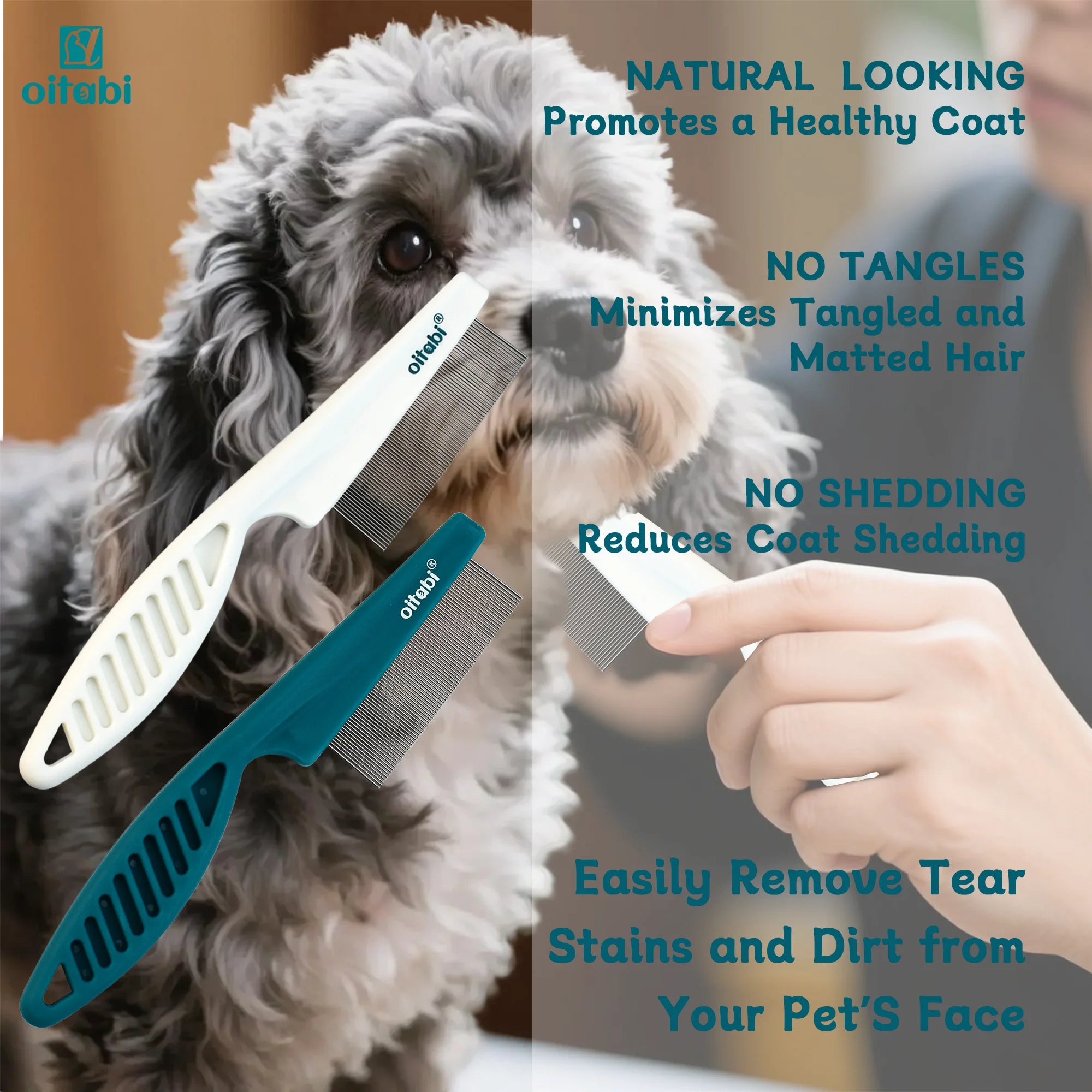 Fine Tooth Dog Grooming & Flea Removal Comb