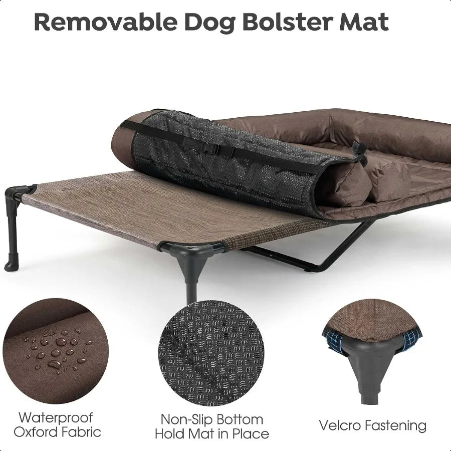 Cooling Elevated Dog Bed w/Removable Double Bed Cushion