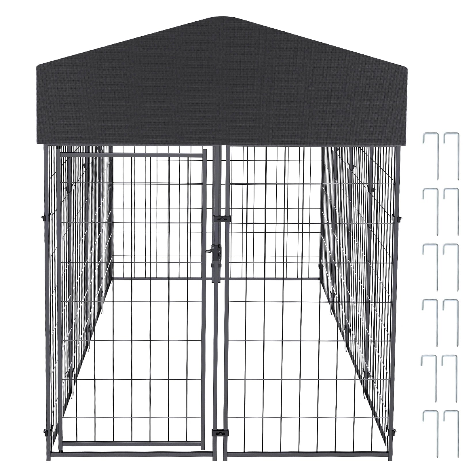 Large Outdoor Dog Kennel w/Water Proof Canopy Cover