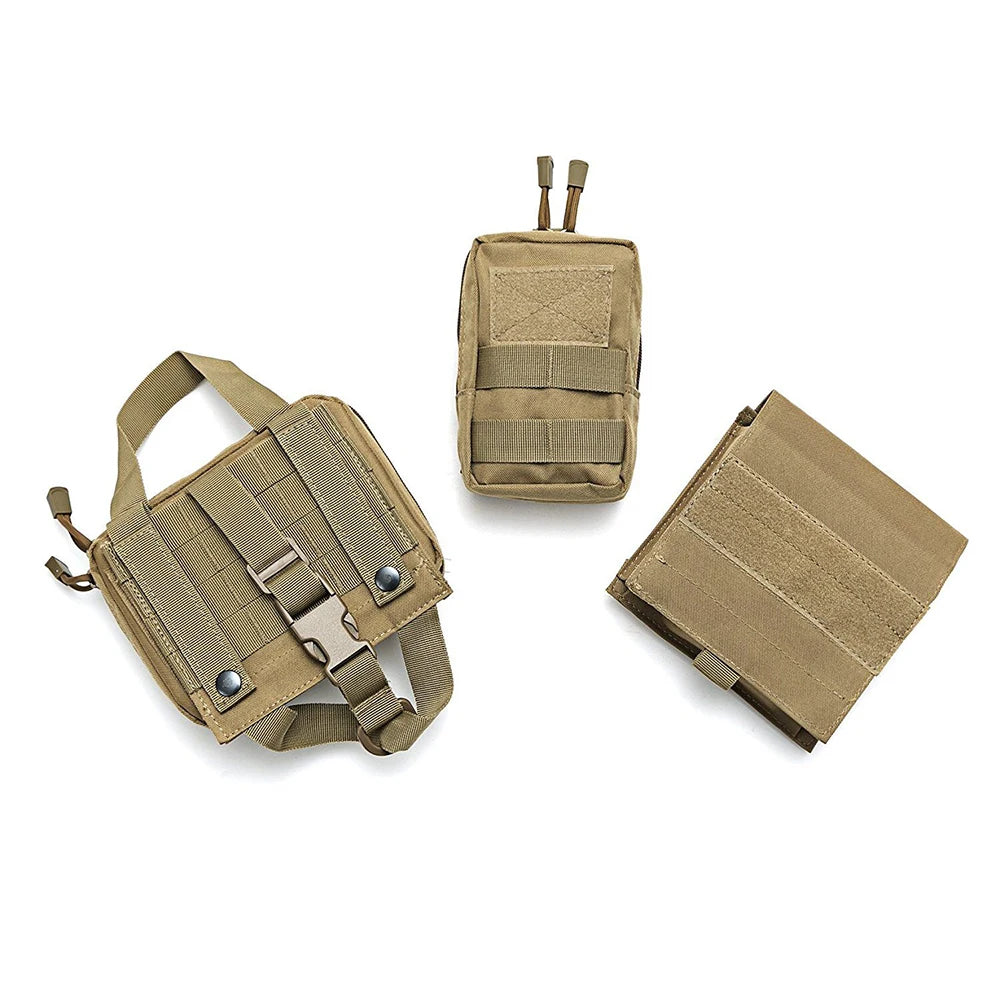 Large Dog Tactical Training Vest Harness & Leash Set
