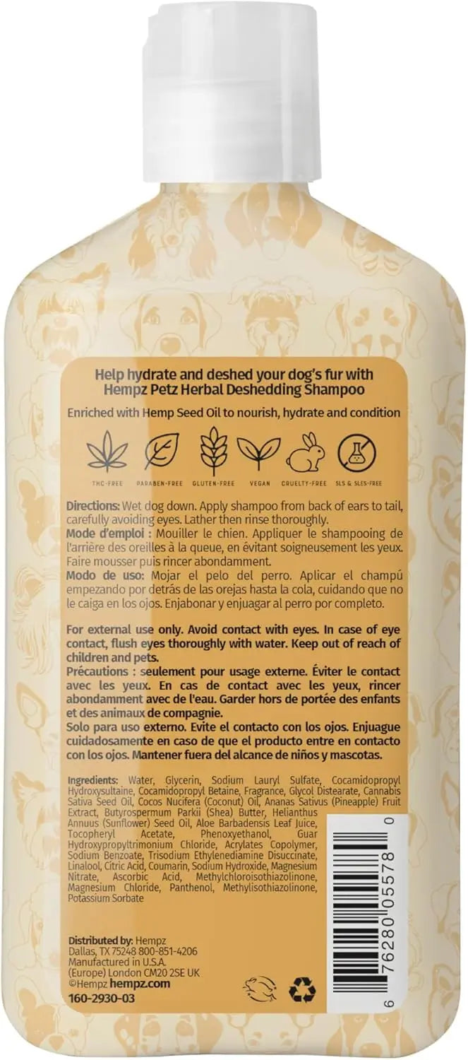 Gentle Deodorizing Pet Shampoo w/Hemp Seed Oil