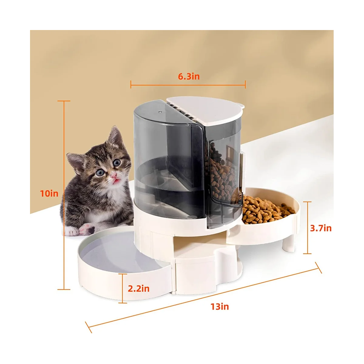 Rotating 2-In-1 Gravity Pet Feeder & Water Dispenser