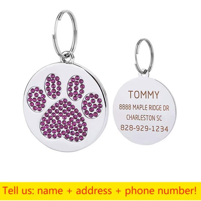Engraved Stainless Steel Pet Pendant ID Tag
