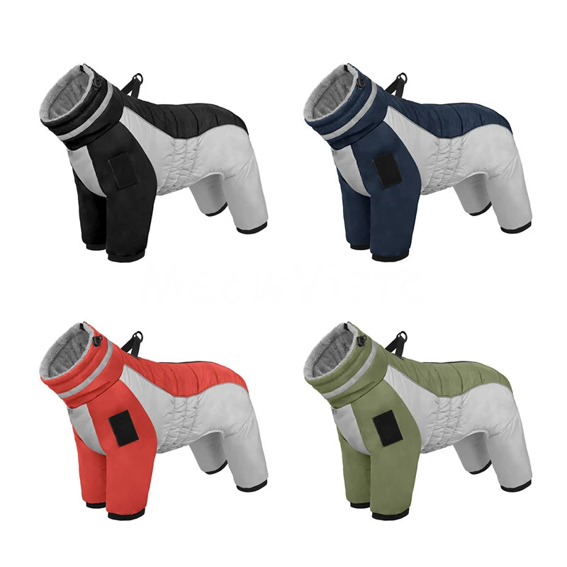 Thick Warm Turtleneck 4‑Legged Dog Snowsuit