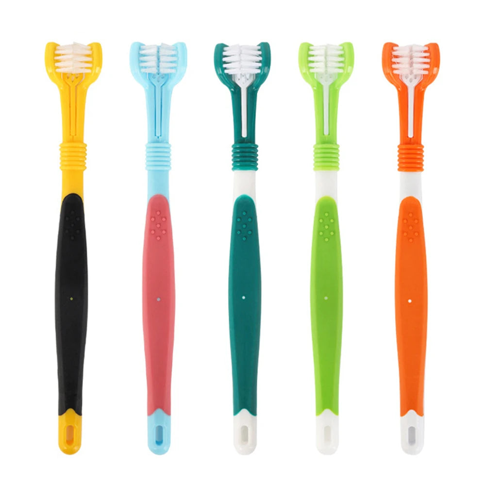 Three-Head Multi-Angle Pet Toothbrush