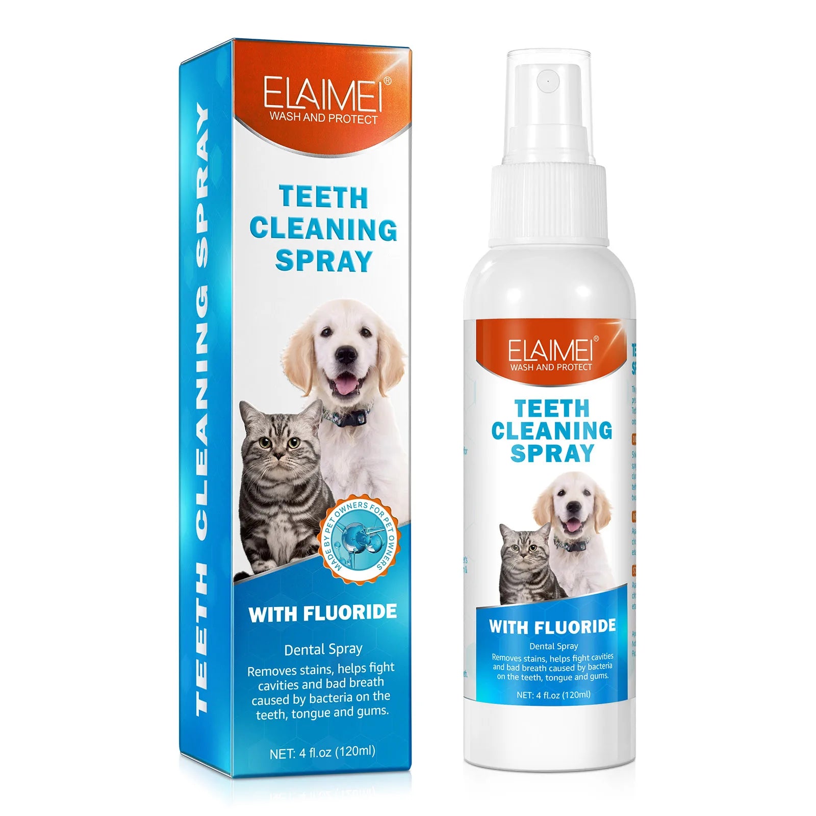 Pet Teeth Cleaning Dental Spray w/Fluoride