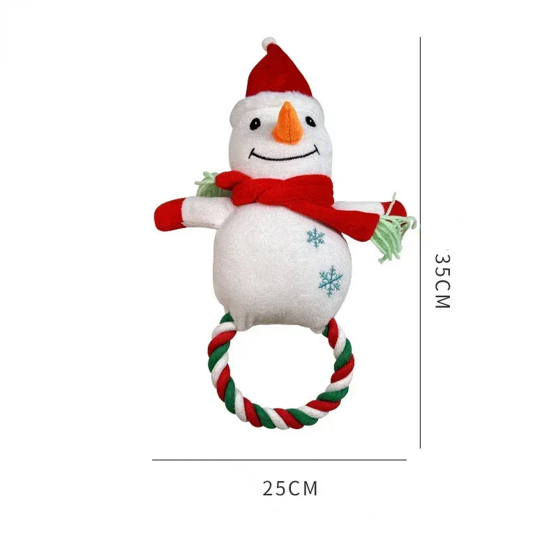 Christmas Series Stuffed Plush Dog Rope Toys