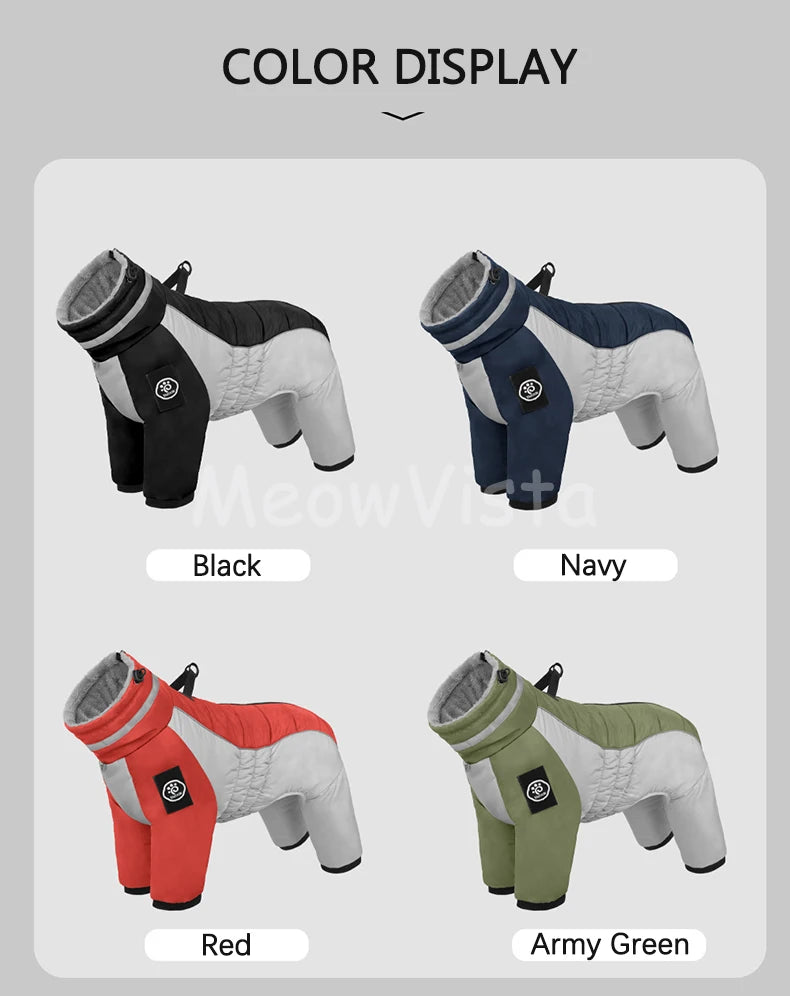Thick Warm Turtleneck 4‑Legged Dog Snowsuit