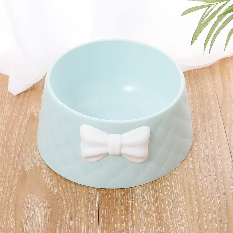 Lovely Bowknot Diamond Pattern Pet Bowl