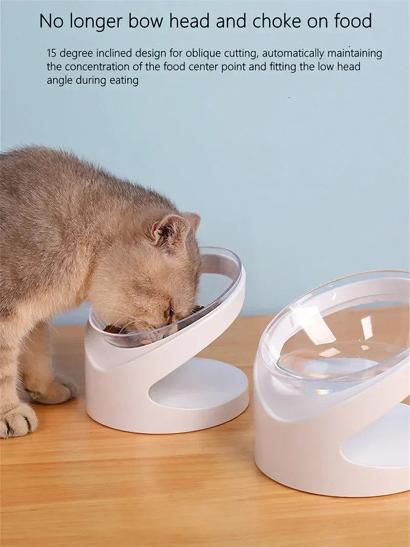 Anti-Slip High Tilted Neck Protector Pet Bowl
