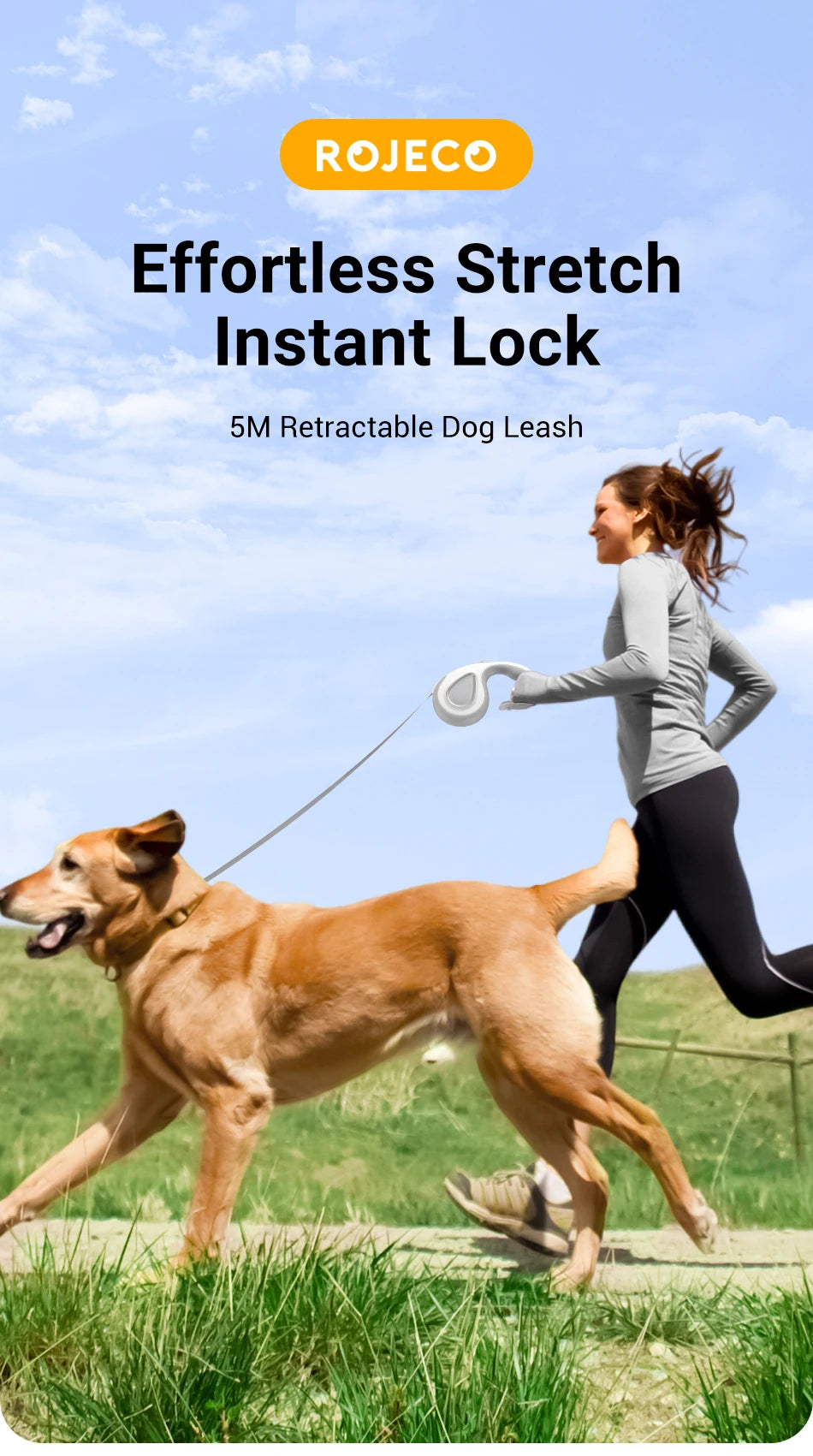 Automatic Extendable Dog Lead Traction Rope