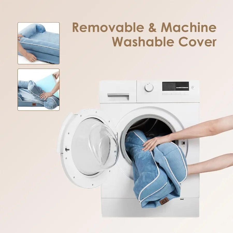 Orthopedic Pet Bed w/Waterproof Memory Foam & Supportive Egg-Crate Design