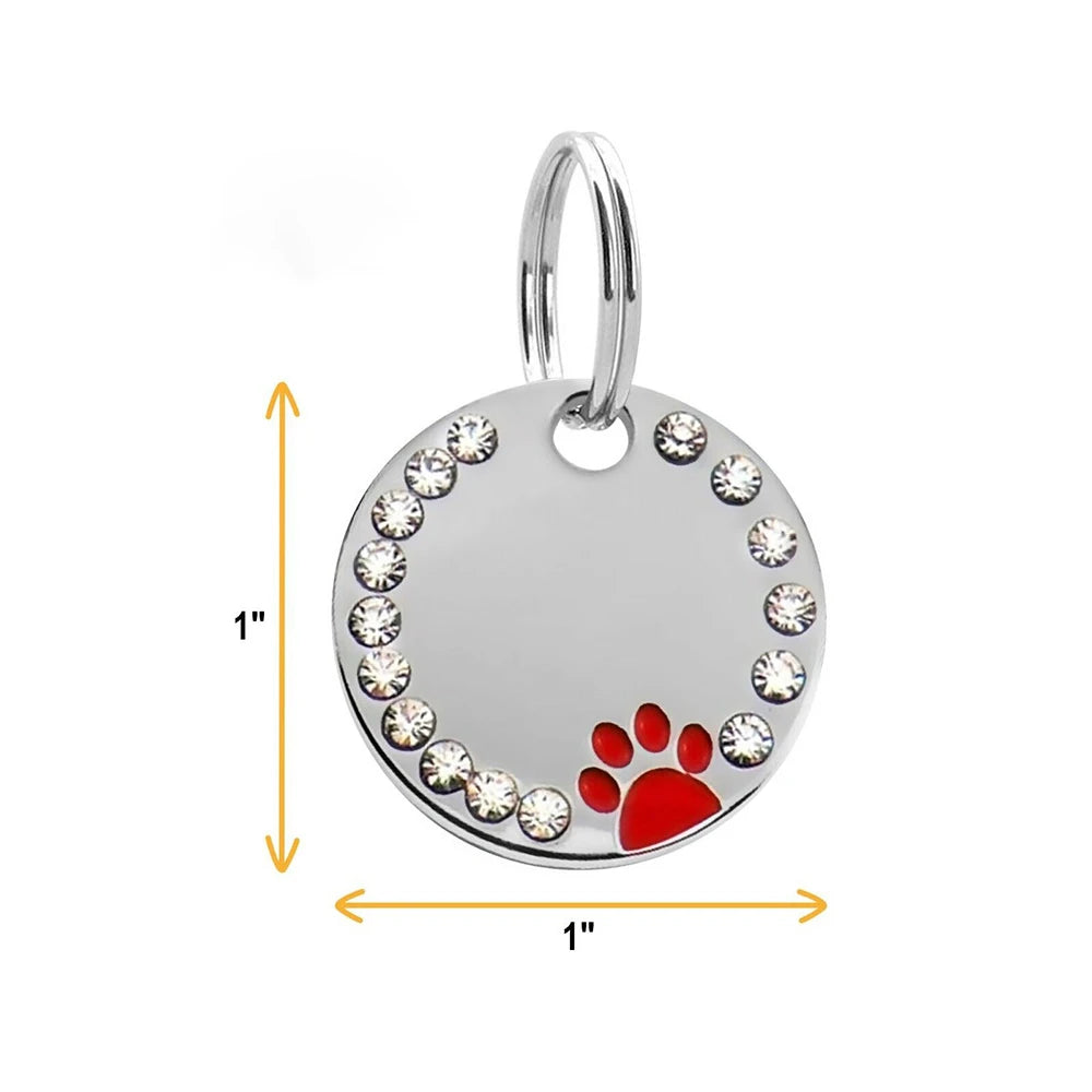 Jeweled Custom Engraved Pet ID Tag