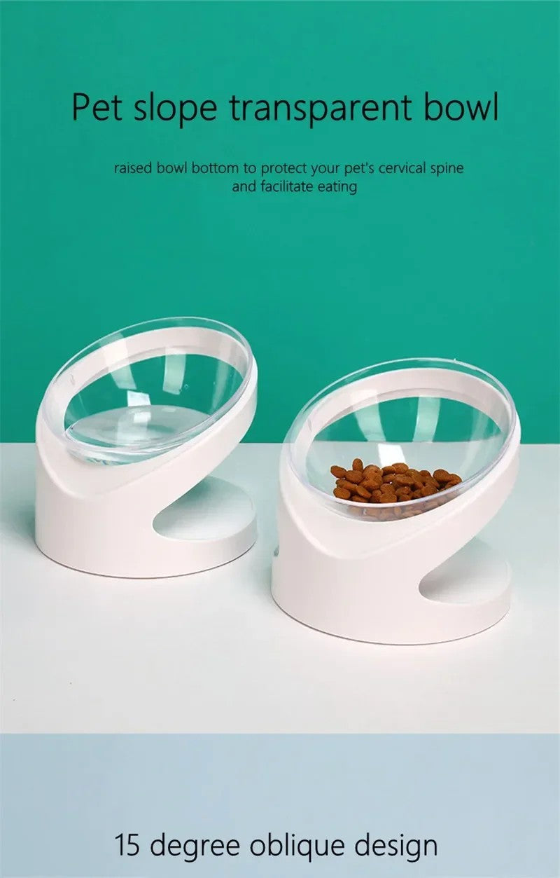 Anti-Slip High Tilted Neck Protector Pet Bowl