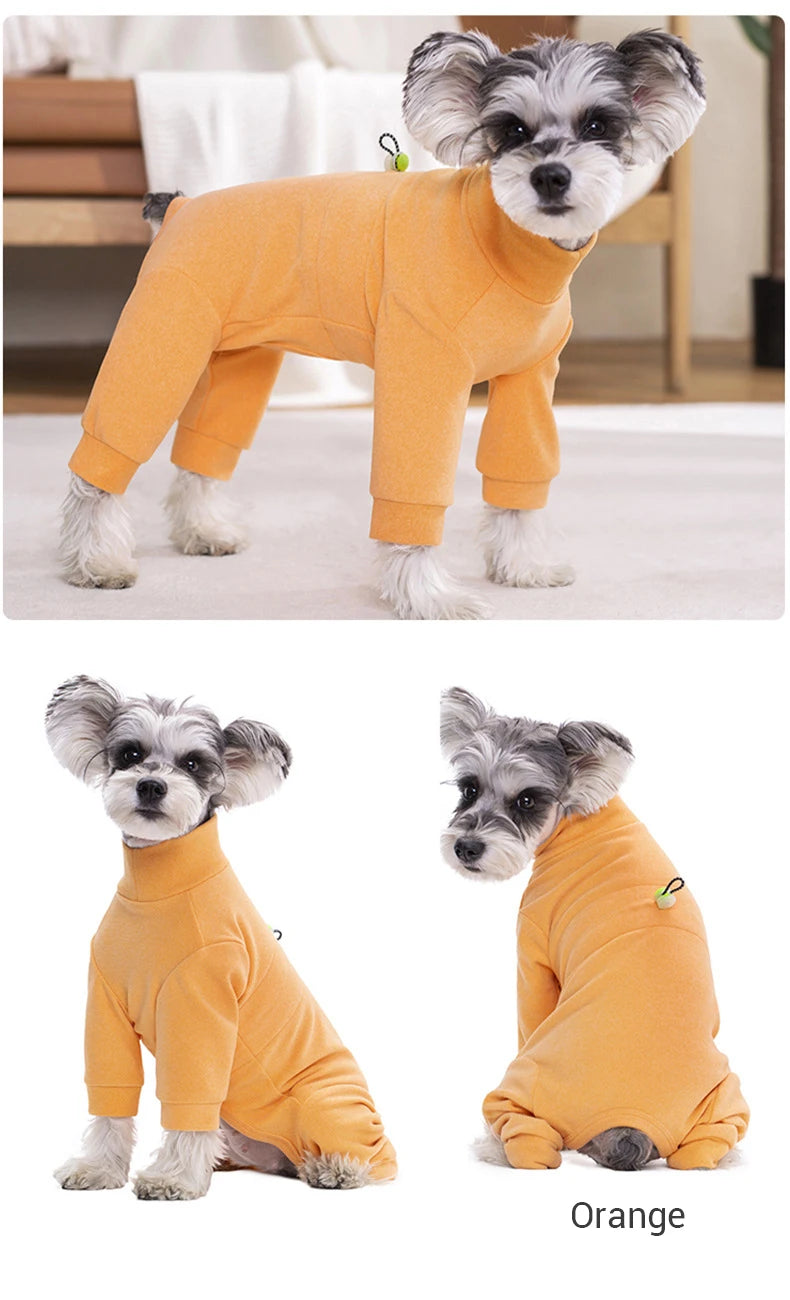 Soft Velvet High Neck Dog Pajamas For Small Dogs
