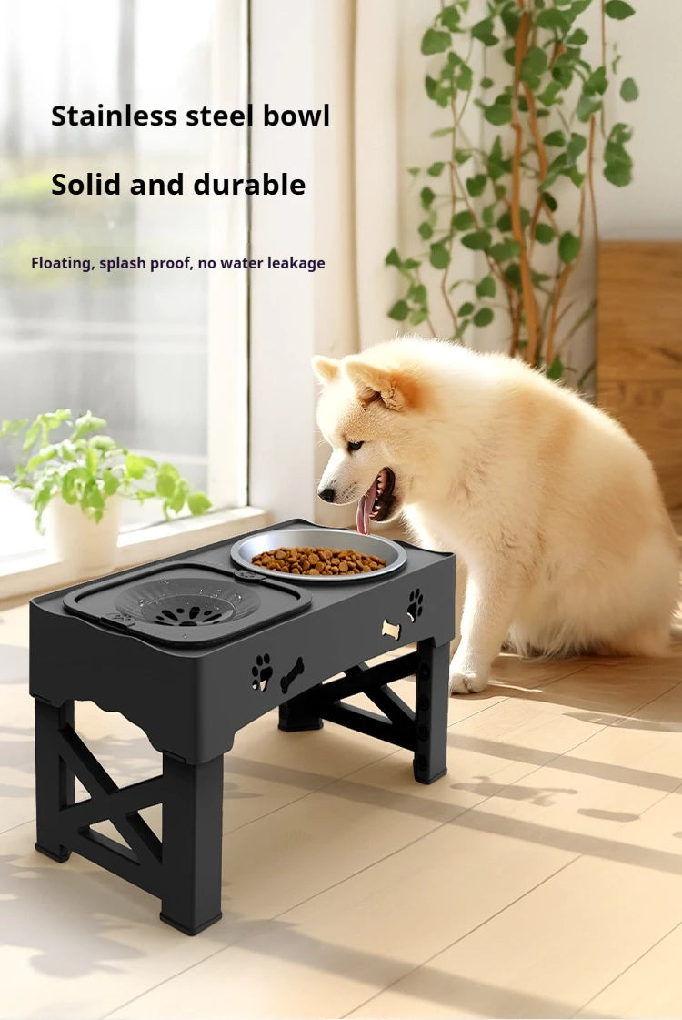 Stainless Steel 3-In-1 Adjustable Elevated Dog Feeding Station