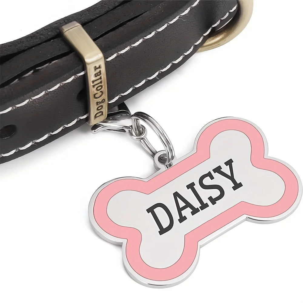 Custom Engraved Bone-Shaped Dog ID Tag