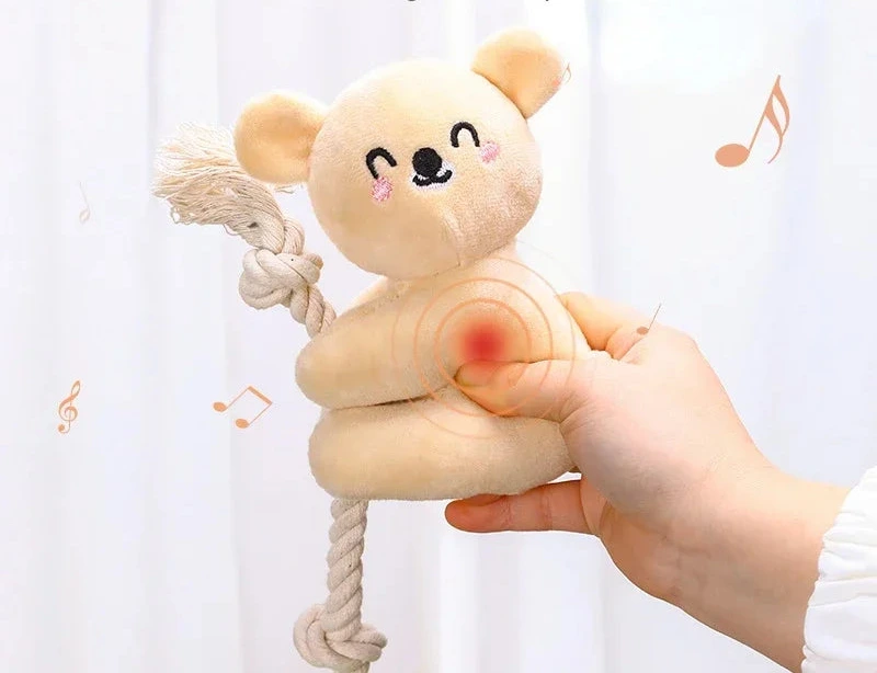 Squeaky Plush Small Dog Cotton Rope Toy