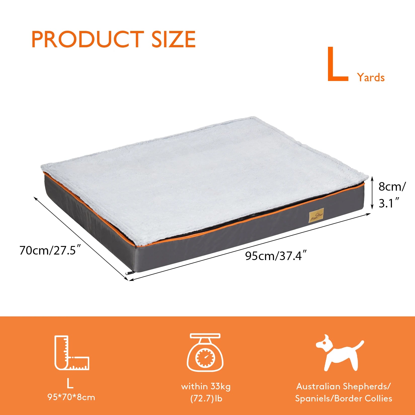 Padded Orthopedic Dog Foam Cushion Bed w/Washable Cover