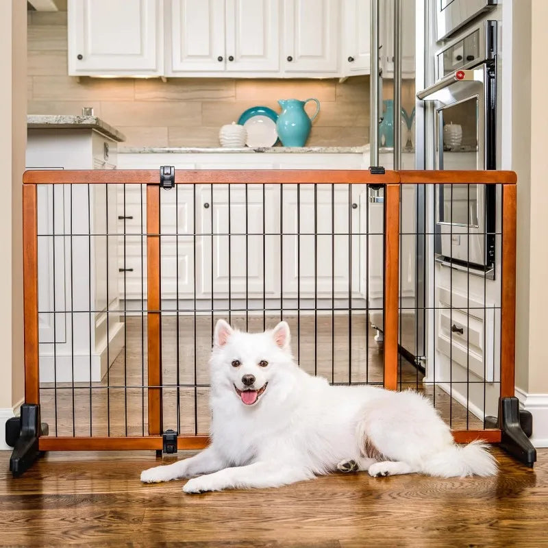 Freestanding Premium Wood Pet Gate